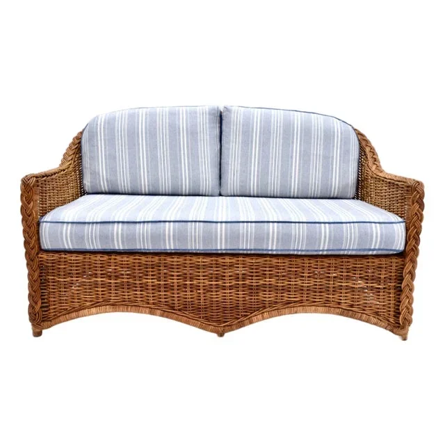 Michael Taylor Braided Wicker Loveseat