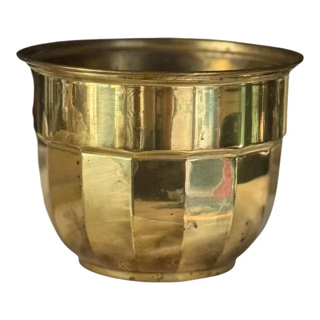 Mid 20th Century English Brass Paneled Planter Pot