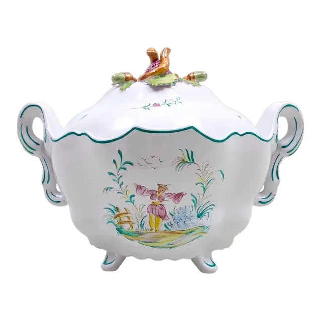 Mid-20th Century French Faience Covered Tureen by Sègries Moustiers