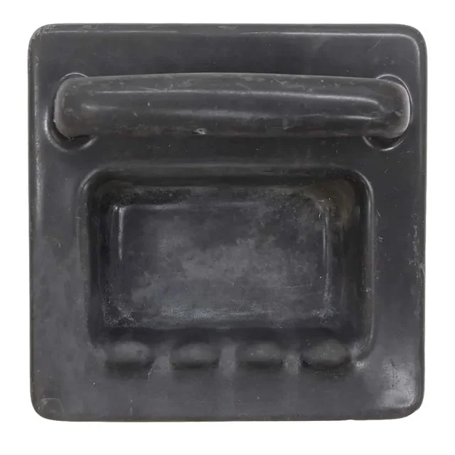 Mid 20th Century Reclaimed 6.75 In. Black Enameled Cast Iron Bathtub Soap Dish