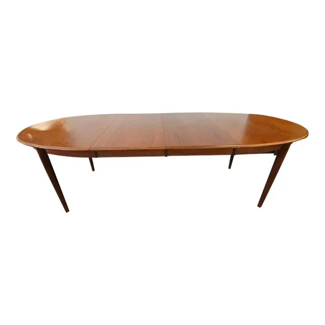 Mid-Century Danish Modern Large Dining Table Gudme Mobelfabrik Denmark Two Leafs 98 Inch