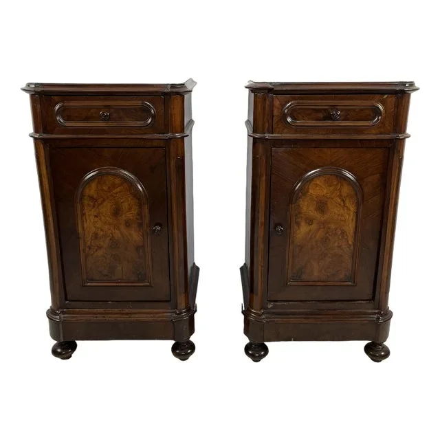 Mid-Century Italian Bedside Tables, 1930s, Set of 2