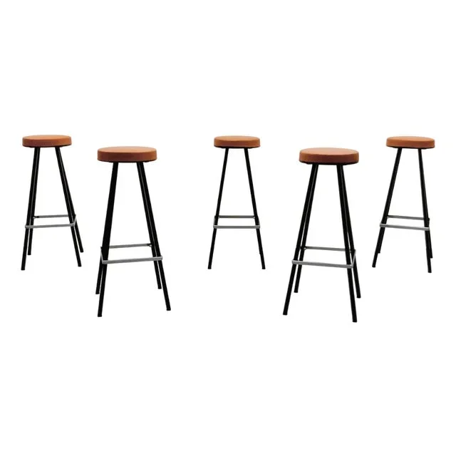 Mid-Century Modern Bar Stools, 1950s, Set of 5