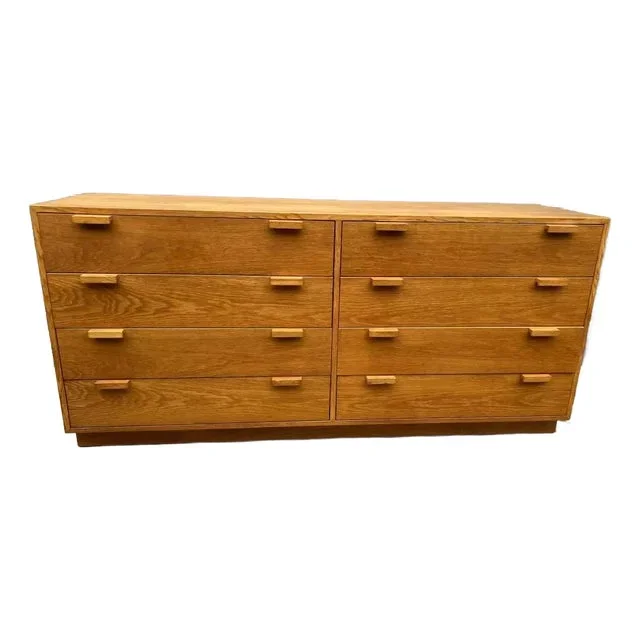 Mid Century Modern Charles Webb Oak Low Chest of 8 Drawers.