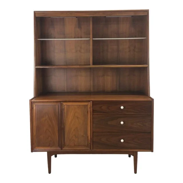 Mid Century Modern Declaration by Drexel China Cabinet With Lights