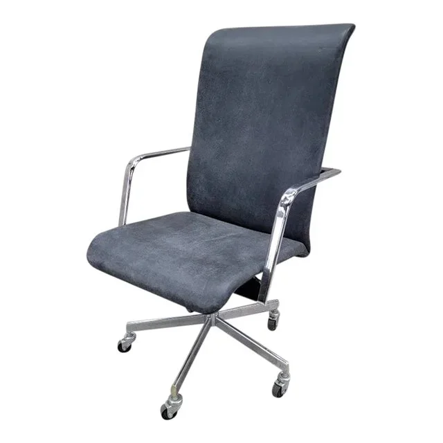 Mid Century Modern Herman Miller Style High Back Swivel Office Chair- Newly Upholstered