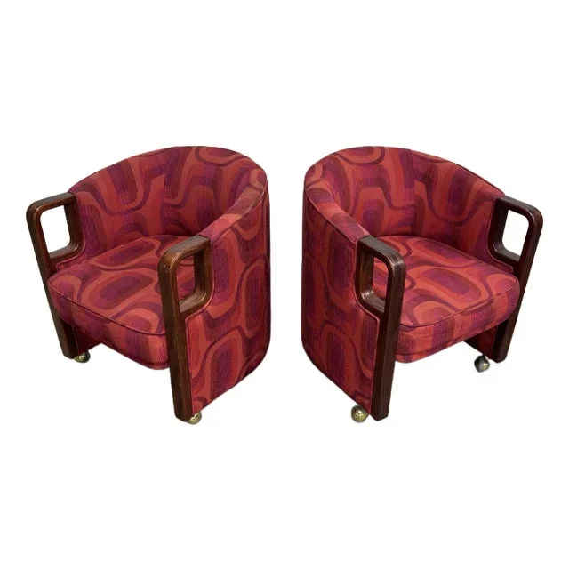 Mid Century Modern Swivel Chairs – A Pair