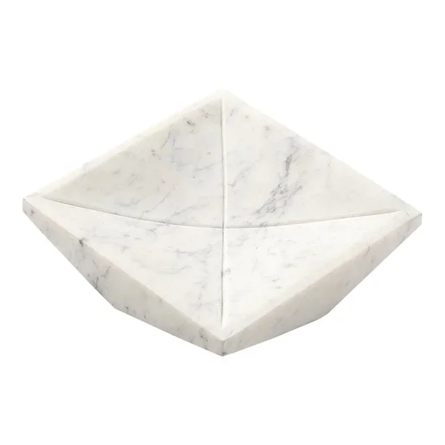 Mid-Century Modernist Rectilinear Carved Marble Tray
