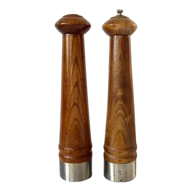 Mid-Century Napco Wood Salt Shaker & Pepper Grinder