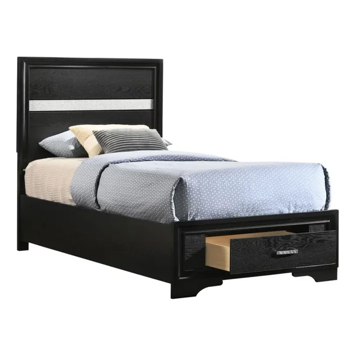 MIRANDA Twin Storage Bed Black
