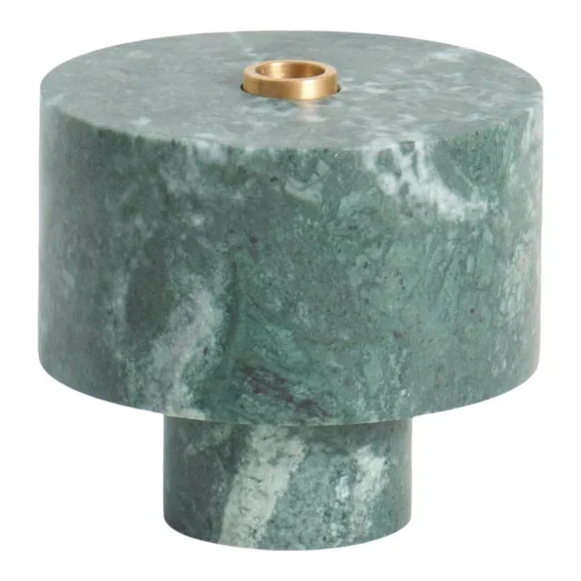 Modern Handcrafted Candle Holder in Italian Marble by Karen Chekerdjian