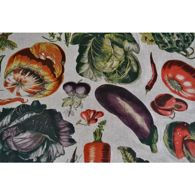 Modernist Linen Fabric With Fruit Pattern by Kelly O’Neal- 15 Yards