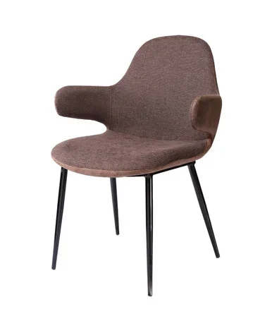 Modrest Bontura – Modern Brown Fabric & Leatherette Accent Chair / VGOBTY147-BRN-CH