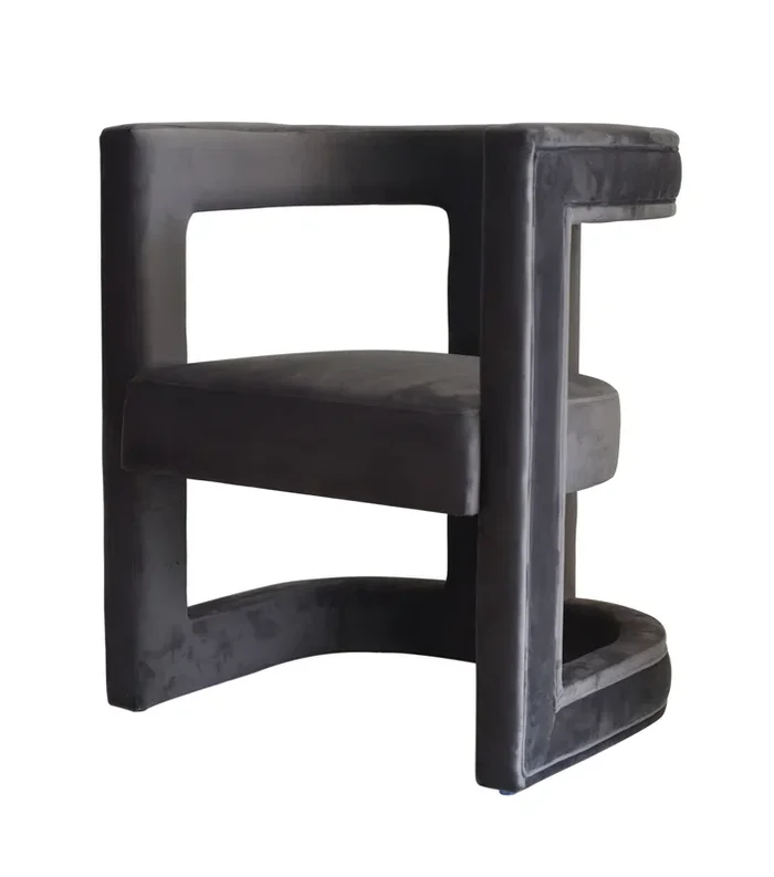 Modrest Kendra Dark Grey Fabic Accent Chair