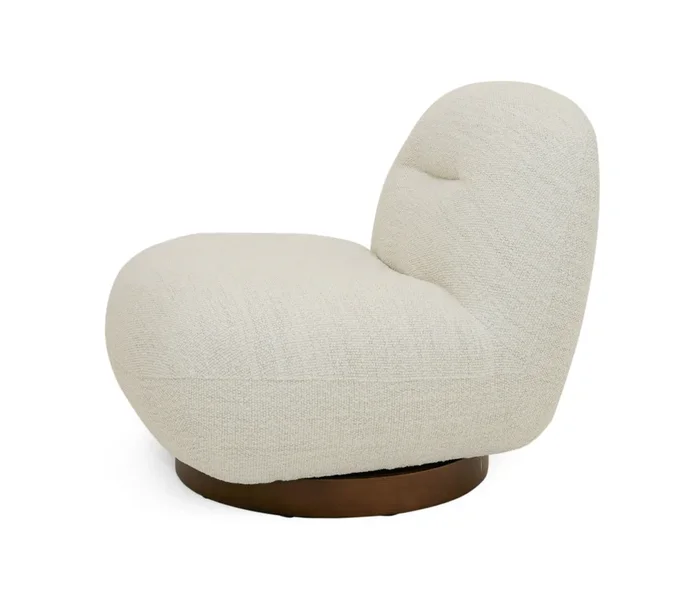 Modrest Renee Modern Cream Fabric Swivel Chair