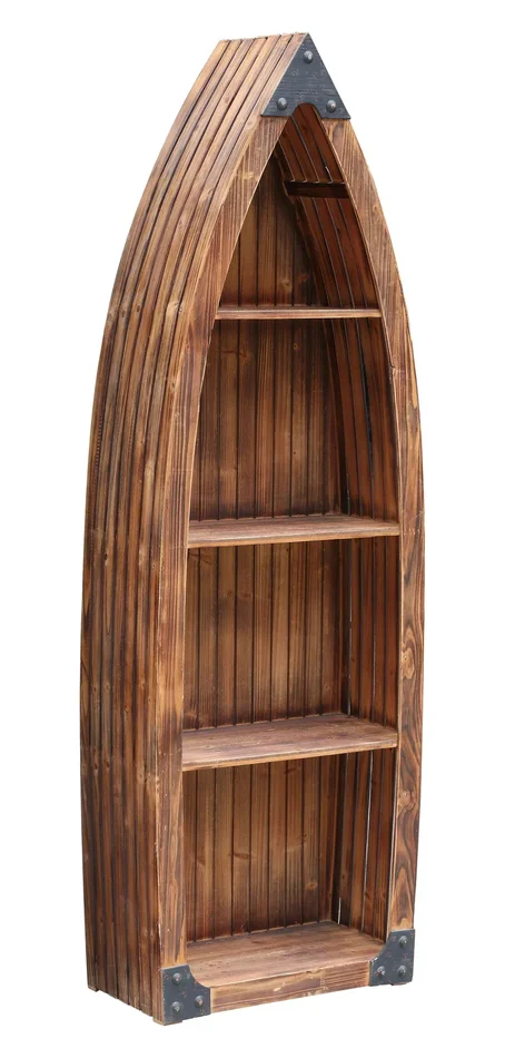 Mountain View Rustic Wood Canoe 3 Shelf Bookcase CVFZR2252 by Crestview Collection at Old Brick Furniture & Mattress Co.