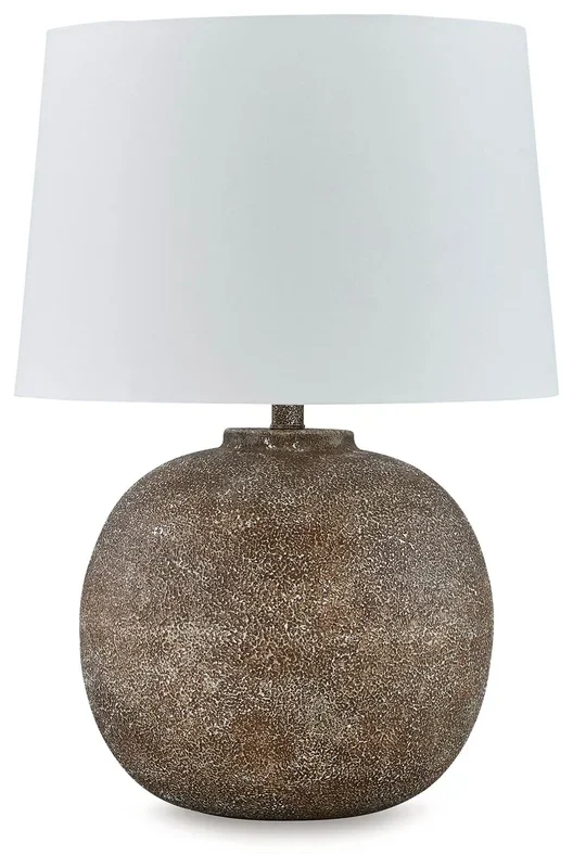 Neavesboro – Metal Table Lamp – Antique Brown / White