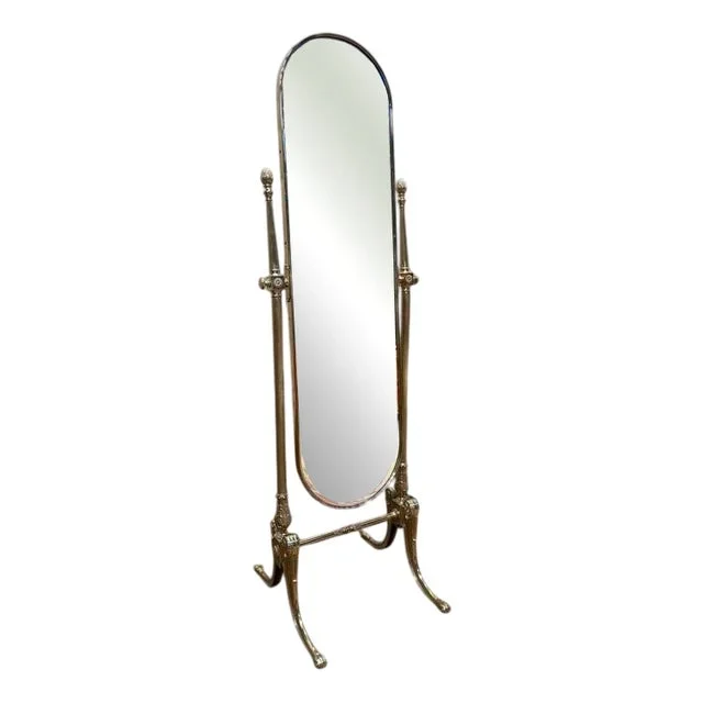 Neoclassical Brass Psyche Mirror