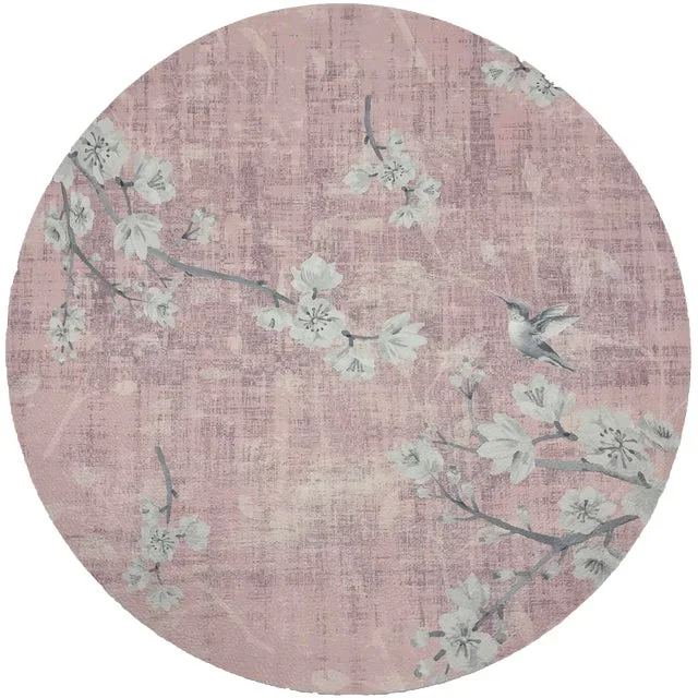 Nicolette Mayer Blossom Fantasia Soft Pink 16″ Round Pebble Placemats, Set of 4