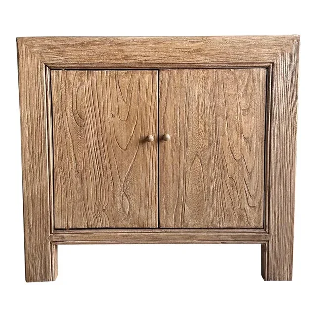 Niki Solid Reclaimed Elm Wood Nightstand in Natural Finish