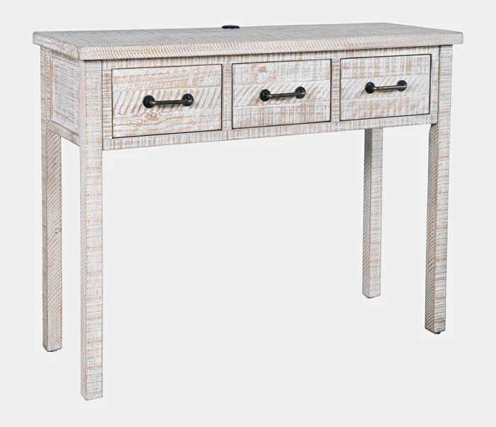 North Coast 3 Drawer Accent Console – White Wash 2075-42 by Jofran at Old Brick Furniture & Mattress Co.