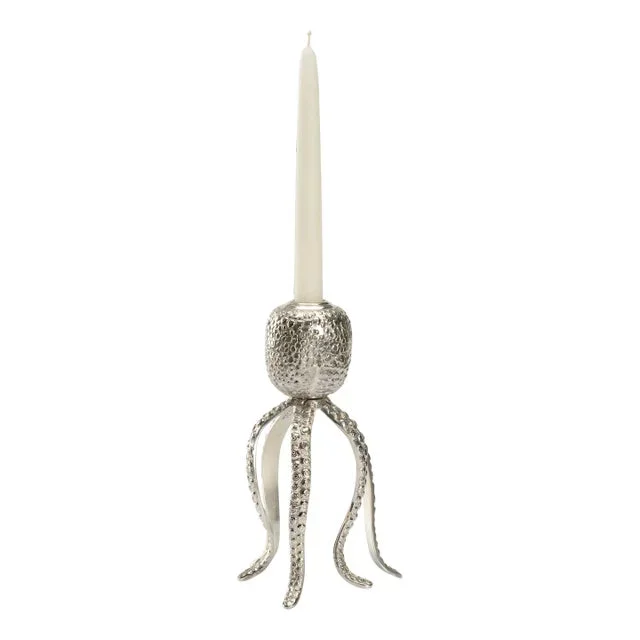 Pacific Octopus Candleholder in Nickel