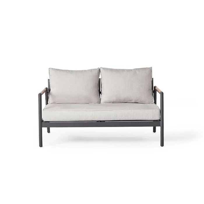 Pasadena Loveseat in Charcoal Aluminum