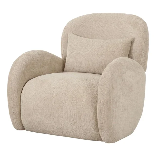 Pasargad Home Moderno Beige Accent Chair With Matching Cushion