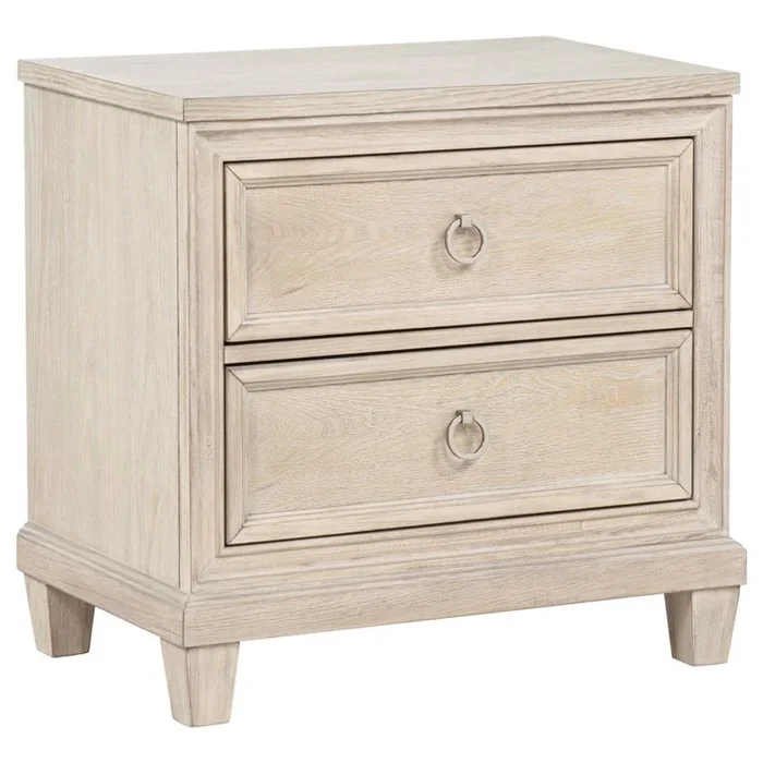Pembroke – 2-Drawer Nightstand Bedside Table – Washed Oak