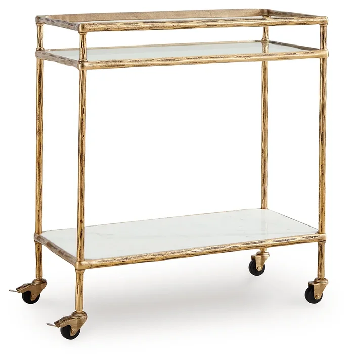 Plattfield Bar Cart A4000625 by Signature Design by Ashley at Old Brick Furniture & Mattress Co.