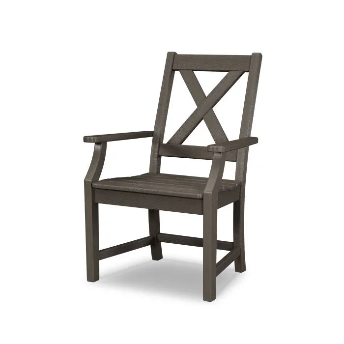 Polywood Braxton Dining Chair w/ Arms in Vintage Coffee