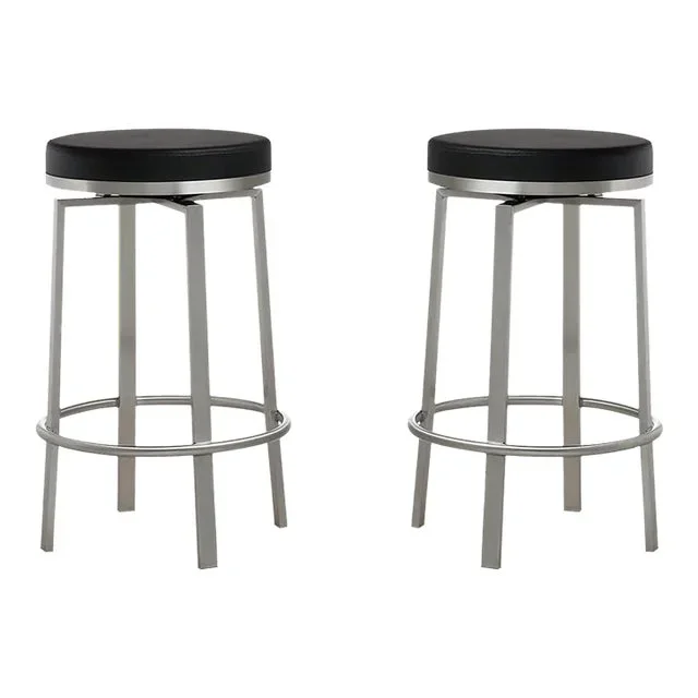 Pratt Black Steel Counter Stools – A Pair