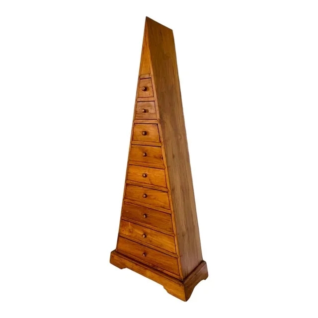 Pyramid Form Wood Chest of Drawers, 1990s