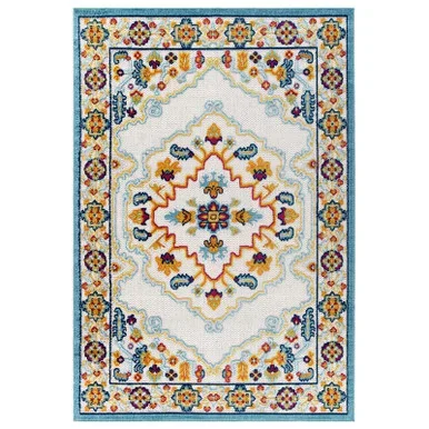 Reflect Ansel Distressed Floral Vintage Medallion 8×10 Indoor and Outdoor Area Rug / R-1183-810