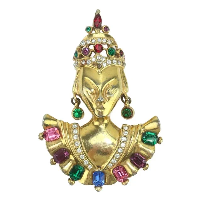 Reinad Asian Princess Statement Brooch, 1940’s