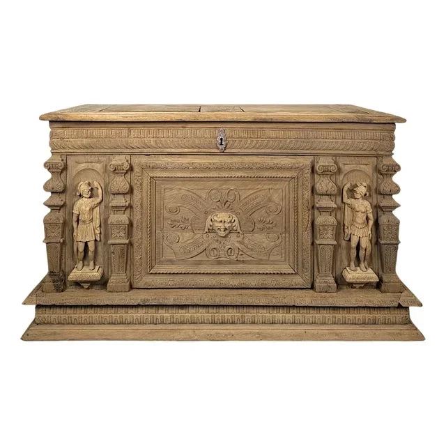 Renaissance Style Chest in Pickled Oak