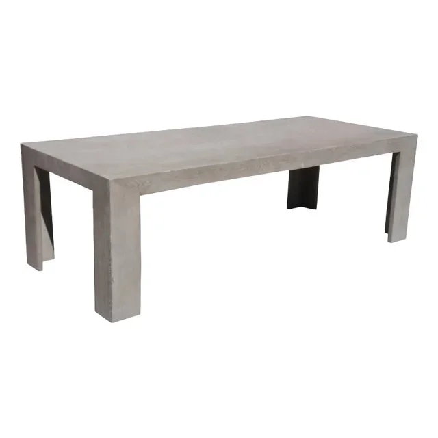 Restoration Hardware Parsons Style Machinto Rectangular Grey Oak Dining Table