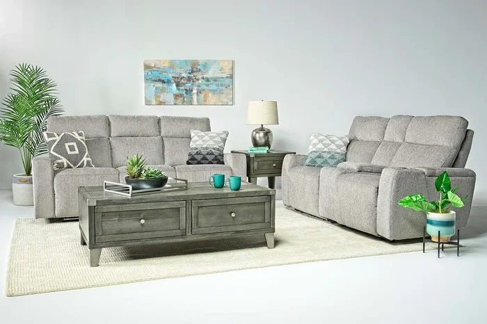 Rhys 2 Power Sofa & Console Loveseat in Pewter