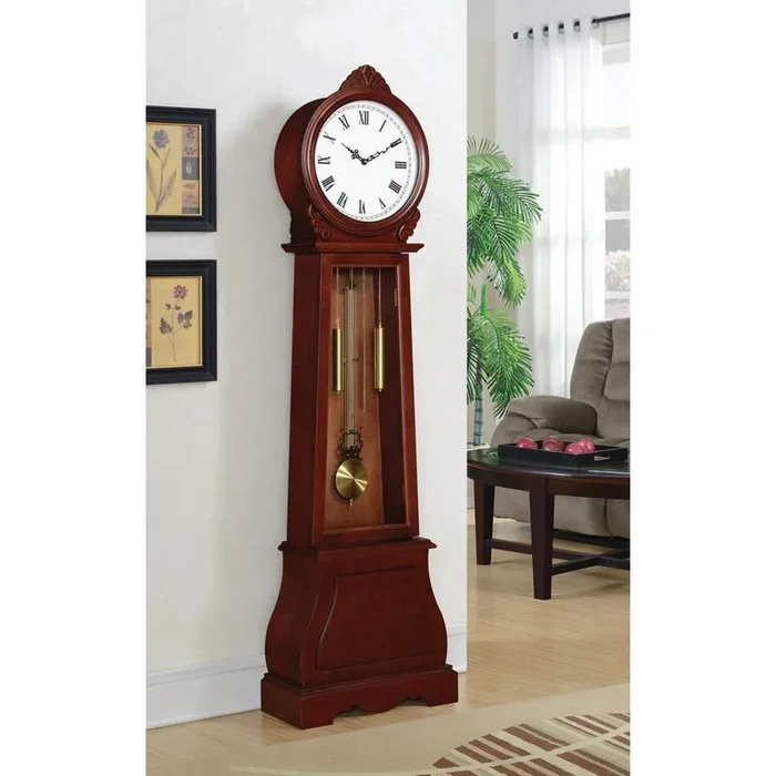 Round Face Grandfather Clock – Brown