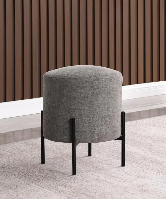 Round Ottoman Grey