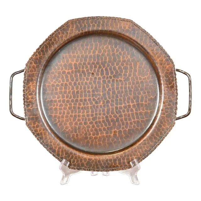Roycroft Arts & Crafts Hammered Copper Handled Tray