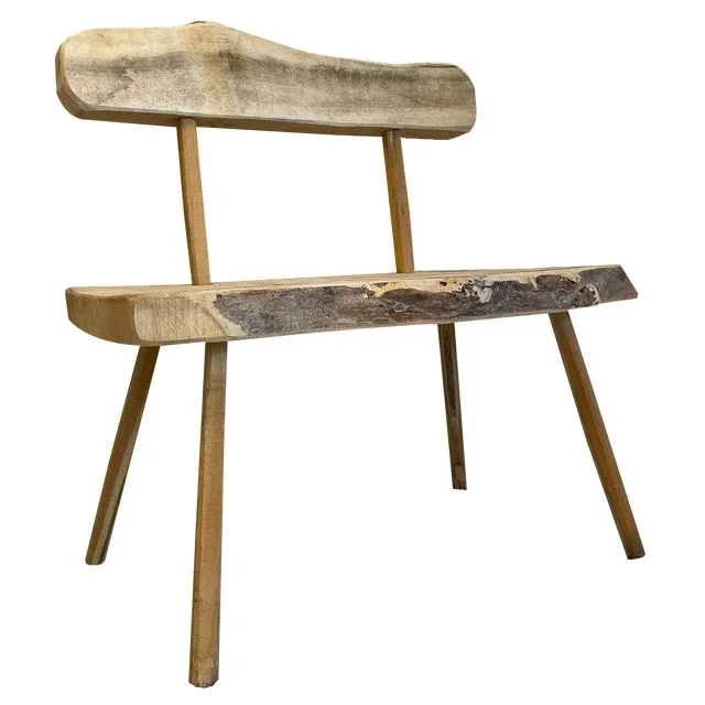 Rustic Brown Wooden Bench