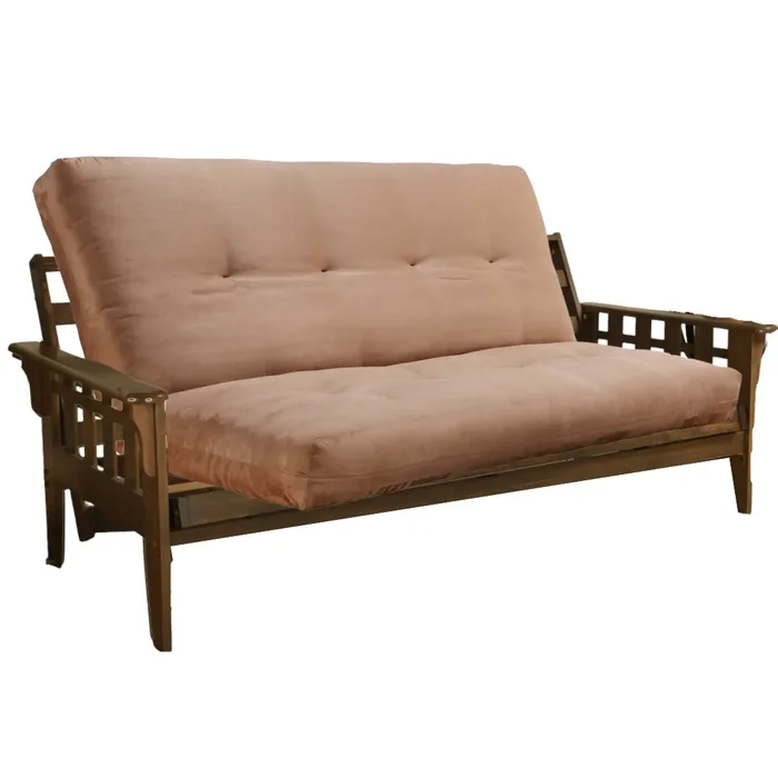 Rustic Walnut Full Futon w/Cushion – Tuscon MBJFULRW+MBATUCSRW+KFSPEATF6M1 by Kodiak Furniture at Old Brick Furniture & Mattress Co.