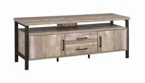Ruston 59″ 2-drawer TV Console Weathered Oak