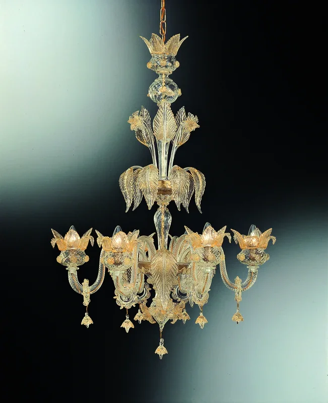 S. Pietro – Lampadario Di Murano Con 6 Luci – Vetro Soffiato Murano