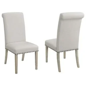 Salem Fabric Upholstered Dining Side Chair Beige (set of 2)