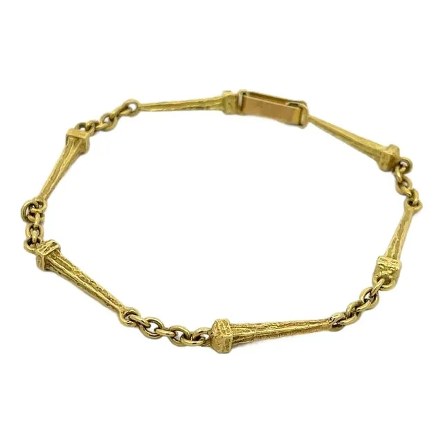Salvador Dali 18k Yellow Gold Long Nail Spike Motif Chain Bracelet