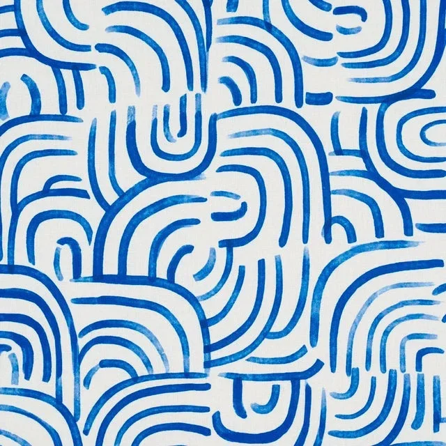 SAMPLE – Schumacher X Backdrop New Beat Fabric In Bright Blue