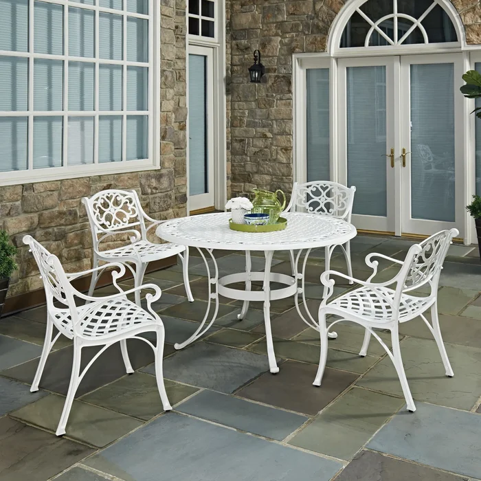 Sanibel White 5 Piece Dining Set – 48″ 6652-328 by homestyles at Old Brick Furniture & Mattress Co.