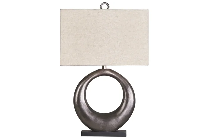 Saria Metal Table Lamp in Antique Silver Finish